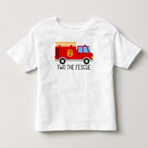 Camiseta Infantil Aniversário do Caminhão de Bombeiros do Toddler: D