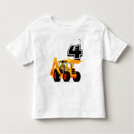 Camiseta Infantil Aniversário do escavador amarelo feito sob