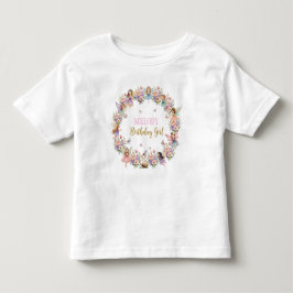 Camiseta Infantil aniversário do jardim de fadas da flor caprichosa 