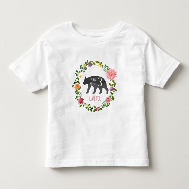 Camiseta Infantil Aniversário do Jovem Selvagem e Três Ursos Selvage (Frente)