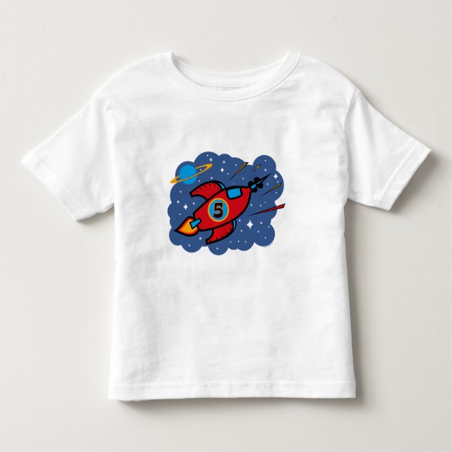 Camiseta Infantil Aniversário do navio de Rocket 5o (Frente)