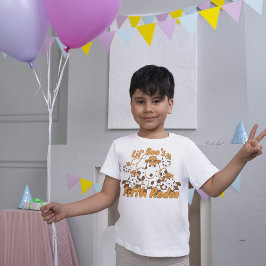 Camiseta Infantil Aniversário do Padrão Verificado no Halloween do V