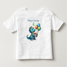 Camiseta Infantil Aniversário Menino Dinossauro Nome e Idade