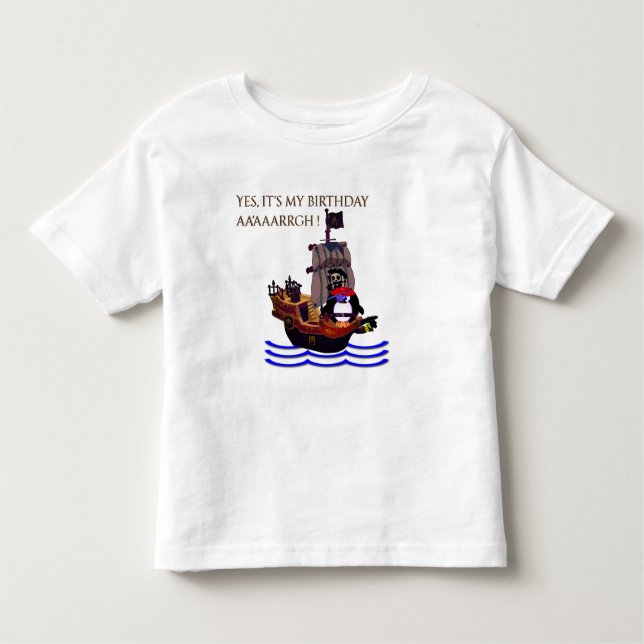 Camiseta Infantil Aniversário pequeno do pirata (Frente)