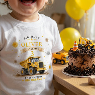 Camiseta Infantil Aniversário Personalizado de Caminhão de Carga