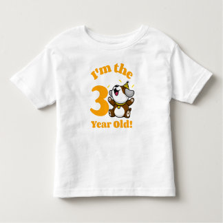 Camiseta Infantil Aniversário, tenho 3 anos de idade - Cachorros Fel