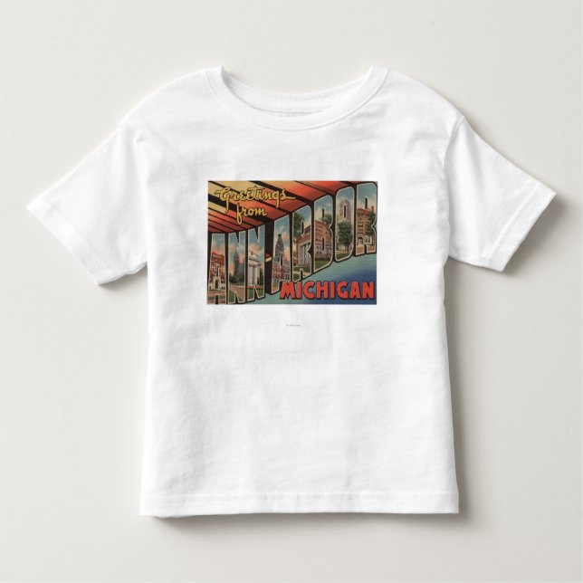 Camiseta Infantil Ann Arbor, Michigan - grandes cenas da letra (Frente)