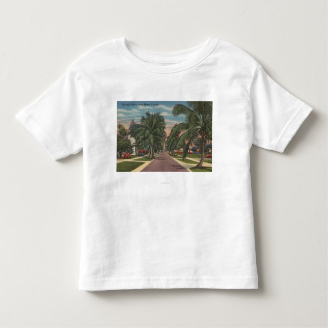 Camiseta Infantil Anna Maria, Florida - vista das palmas ao longo da (Frente)