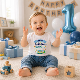 Camiseta Infantil Ano de Novato Personalizado Completo 1º Aniversári