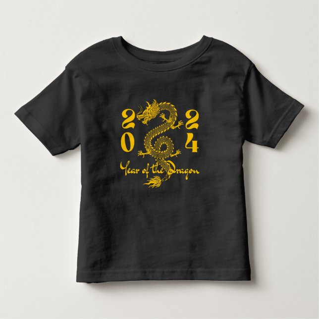 Camiseta Infantil Ano do Dragão Dourado (Frente)