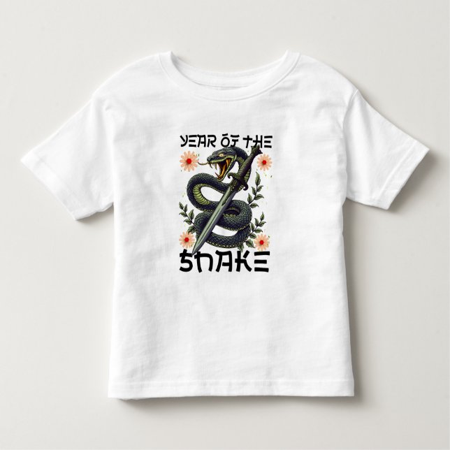 Camiseta Infantil Ano Novo do Cobra Zodiac Chinês (Frente)