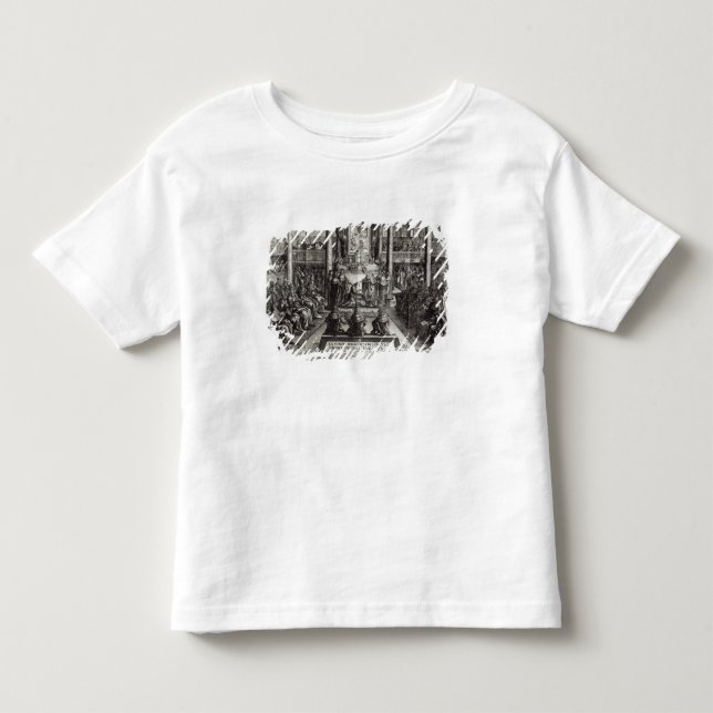 Camiseta Infantil Anointing de Louis XIV em Reims (Frente)