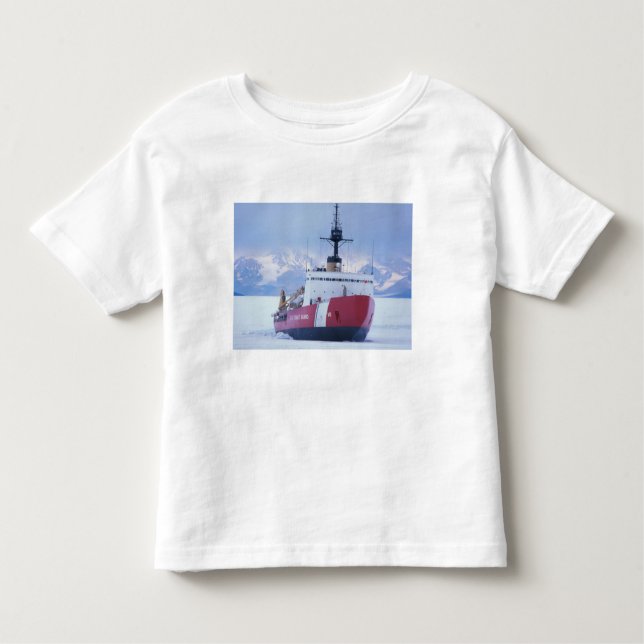 Camiseta Infantil Antártica, Ilha Ross, Estação McMurdo, USCG (Frente)