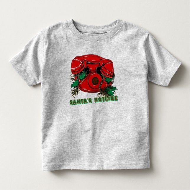 Camiseta Infantil Antecipação do telefone de Natal Vermelho (Frente)