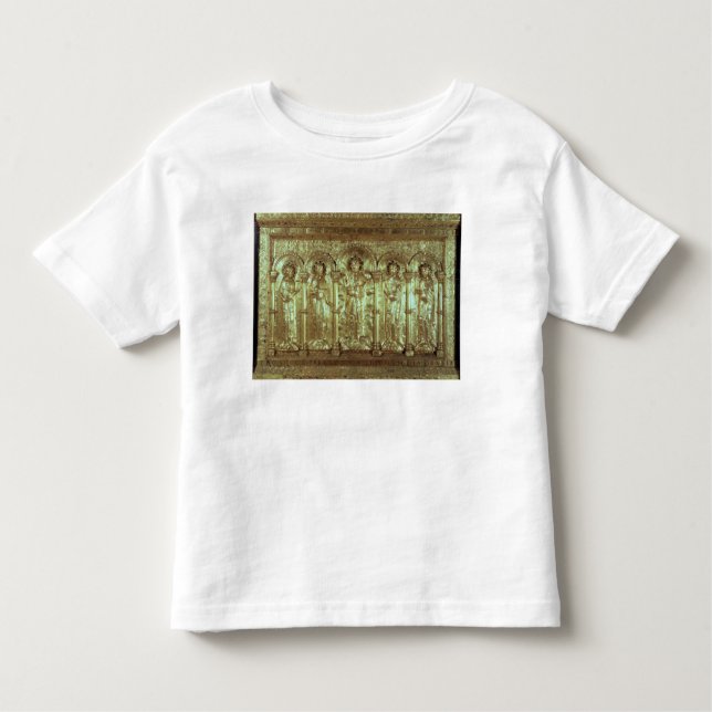 Camiseta Infantil Antependium que descreve o cristo com os doadores (Frente)
