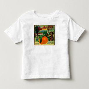 Camiseta Infantil Antiga Missão Orange LabelFullerton, CA