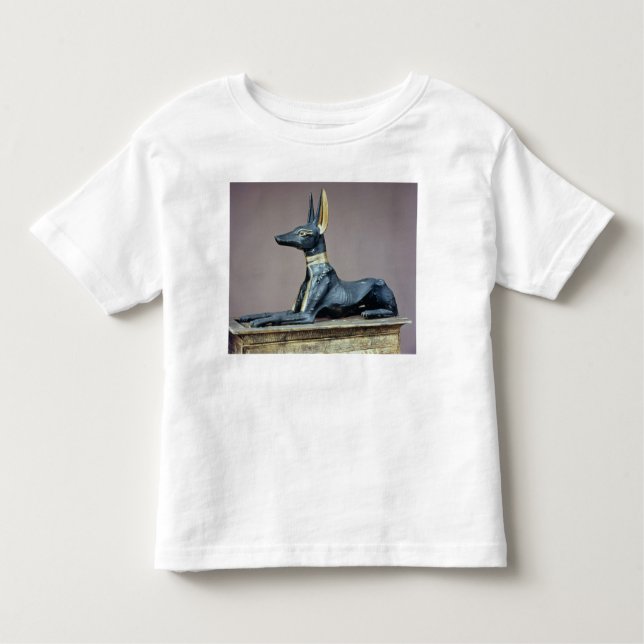 Camiseta Infantil Anubis, deus egípcio do morto de uma caixa (Frente)