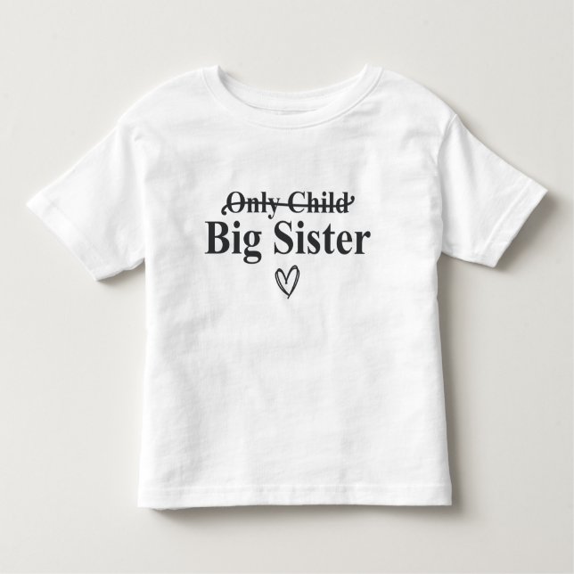 Camiseta Infantil Anúncio de Irmã Mais Velha (Frente)