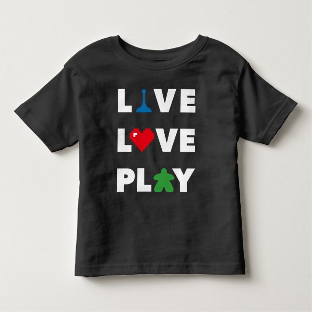 Camiseta Infantil Ao Vivo, Amor, Tocar Texto Branco (Frente)