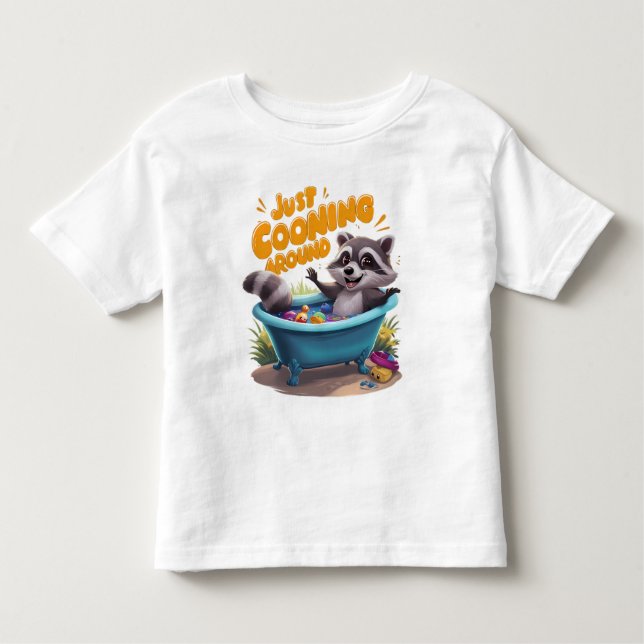 Camiseta Infantil Apenas Coongando guaxinins maliciosos com a aventu (Frente)