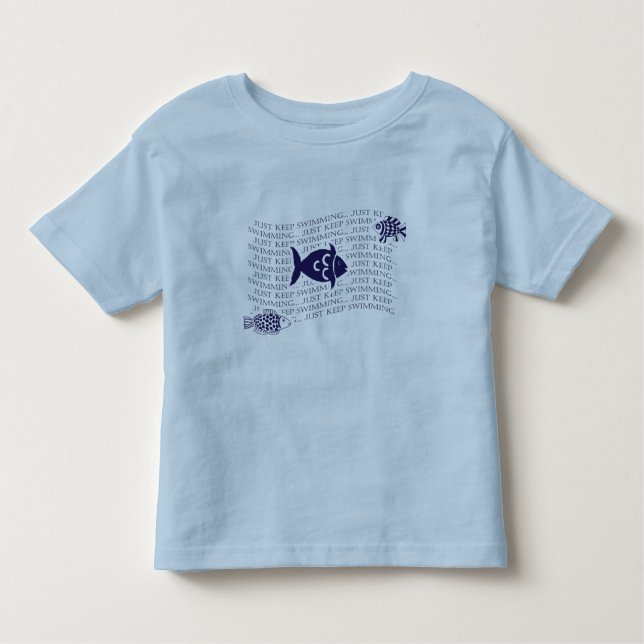 Camiseta Infantil apenas mantenha nadar (Frente)