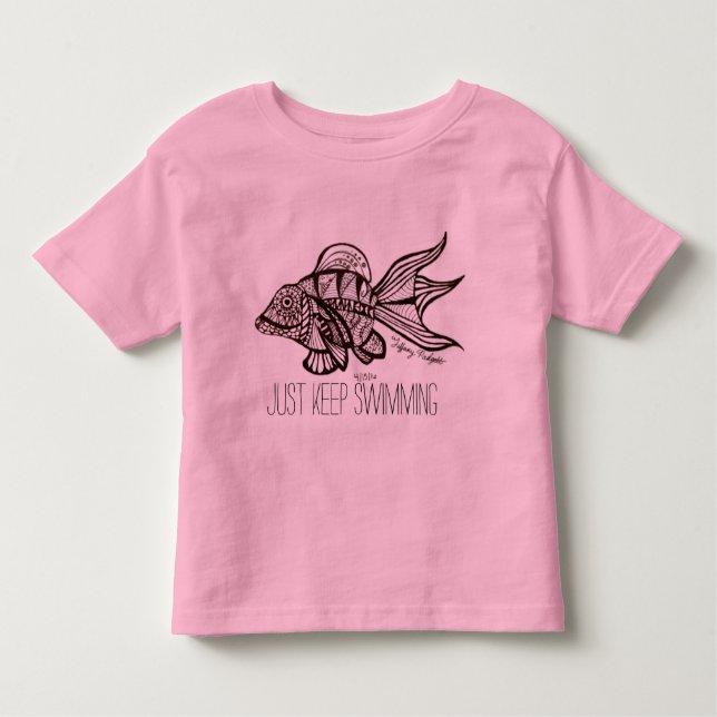 Camiseta Infantil "Apenas mantenha nadar" o T da criança (Frente)