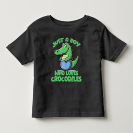 Camiseta Infantil Apenas um menino que ama crocodilos