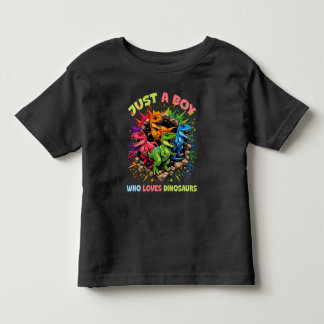 Camiseta Infantil Apenas Um Menino Que Ama Dinossauros