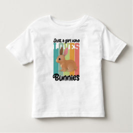 Camiseta Infantil Apenas uma garota que ama Bunnies Páscoa Coelhinha