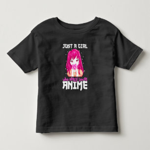 Camiseta Infantil Apenas Uma Garota Que Realmente Ama Anime
