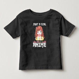 Camiseta Infantil Apenas Uma Garota Que Realmente Ama Anime