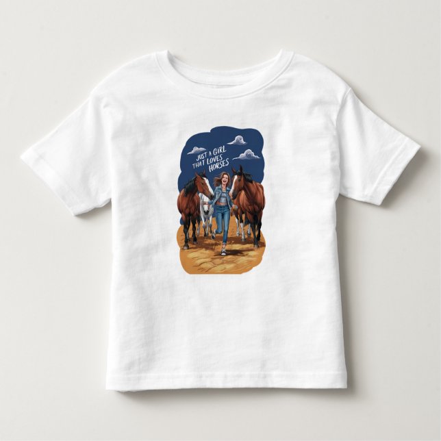 Camiseta Infantil Apenas Uma Menina Que Ama Cavalos (Frente)
