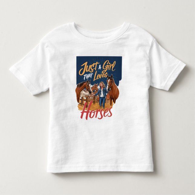 Camiseta Infantil Apenas Uma Menina Que Ama Cavalos(1) (Frente)