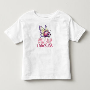 Camiseta Infantil Apenas Uma Menina Que Ama Joaninhas Crianças