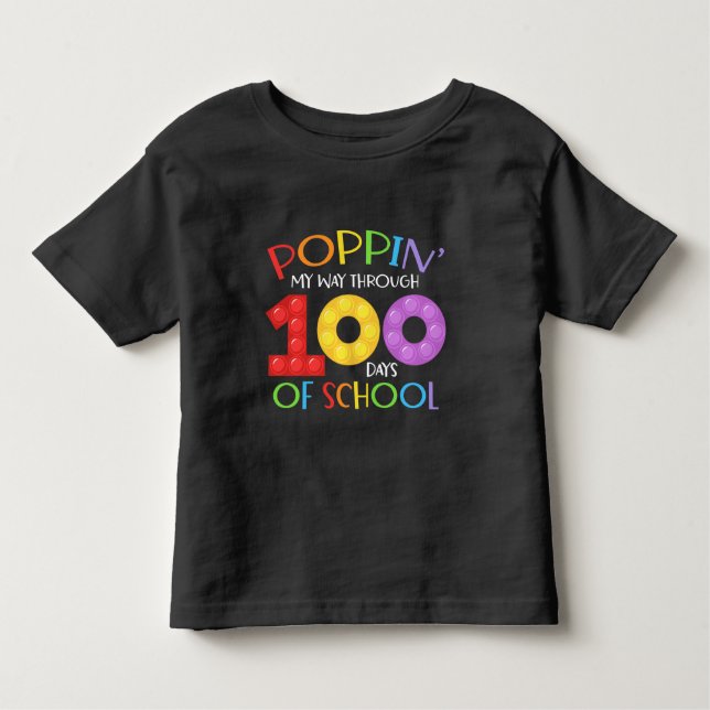 Camiseta Infantil Aperte meu caminho através de 100 dias de escola (Frente)