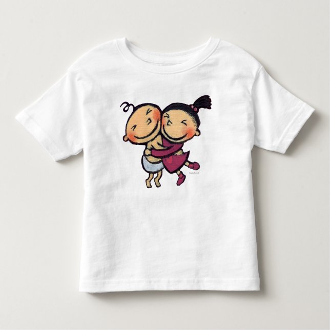 Camiseta Infantil Aperto ilustrado bonito das crianças (Frente)