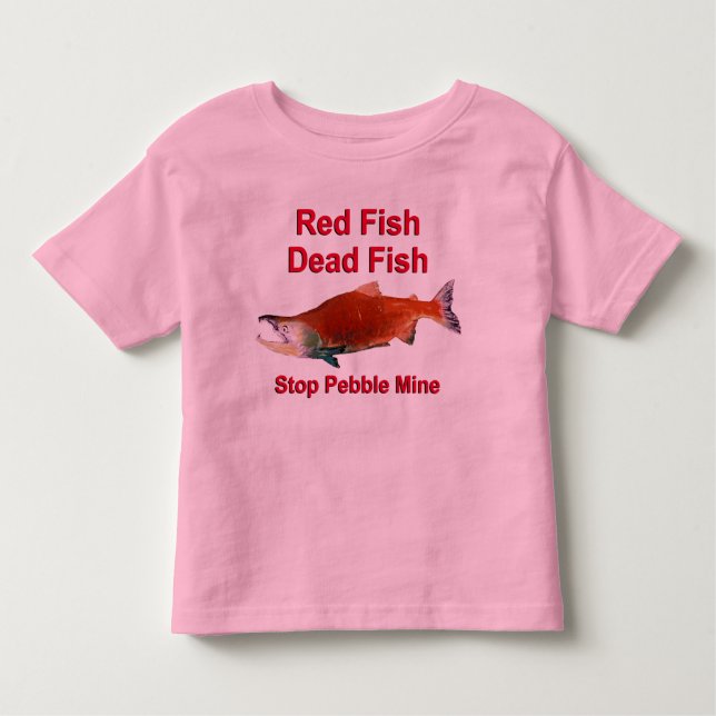 Camiseta Infantil Após o Salmão - Parar o Pebble Mine (Frente)