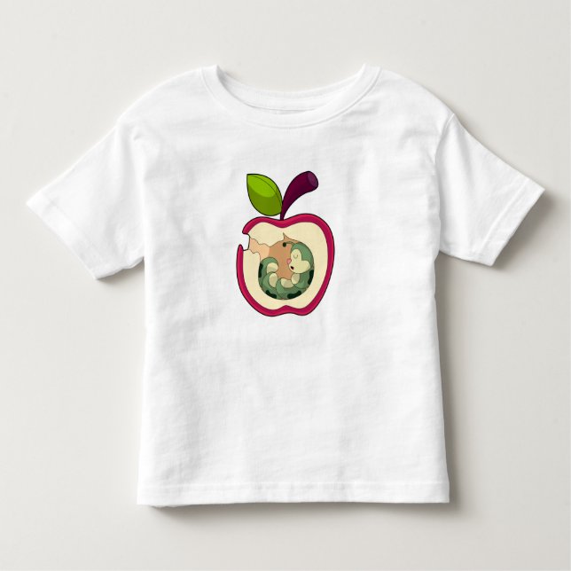 Camiseta Infantil Apple De Dormência Da Lagarta (Frente)
