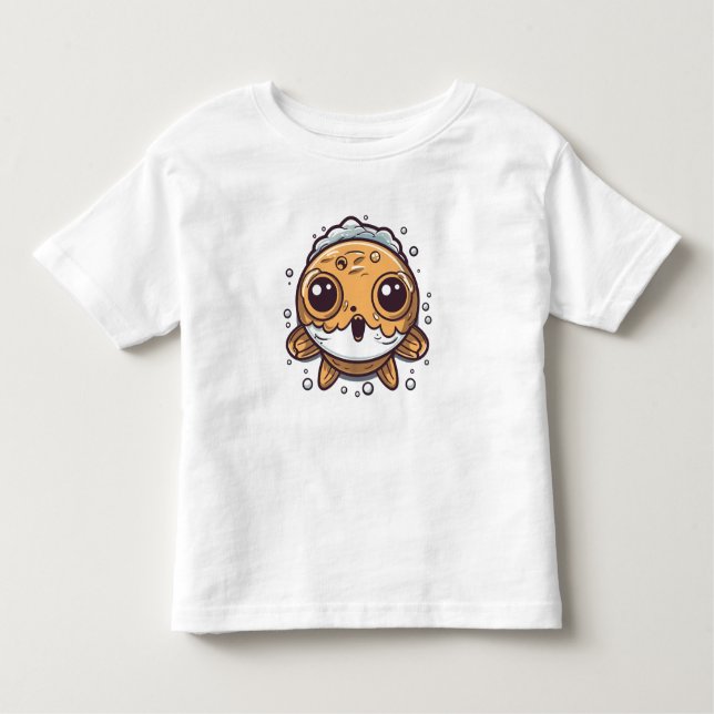 Camiseta Infantil Apreciação de Pufferfish: Gráfico do estilo Kawaii (Frente)