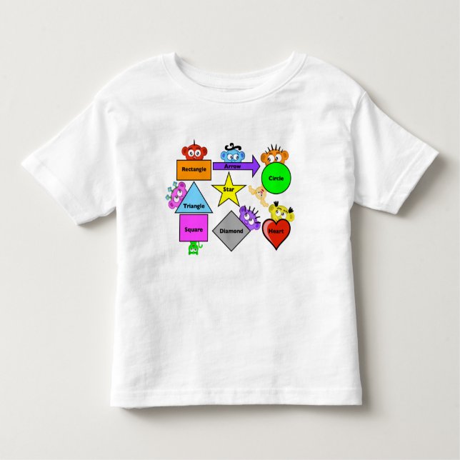 Camiseta Infantil Aprendendo a camisa: Formas com o grupo do (Frente)