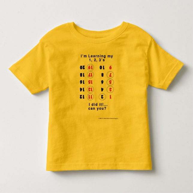 Camiseta Infantil Aprendendo meus números (Y.U. Pequeno Gênio) (Frente)
