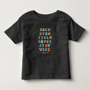 Camiseta Infantil Aprendizado moderno Alfabeto Personalizado ABC Edu