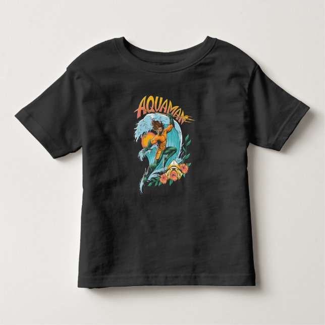 Camiseta Infantil Aquaman e Trident Ascensão Graphic (Frente)