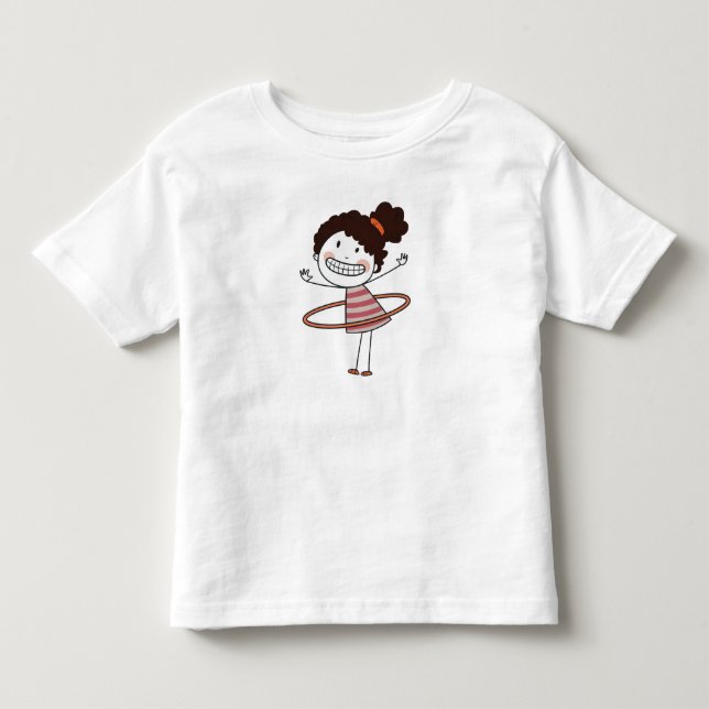 Camiseta Infantil Aquarela Menina Palito Sorriso Grande Bonito (Frente)