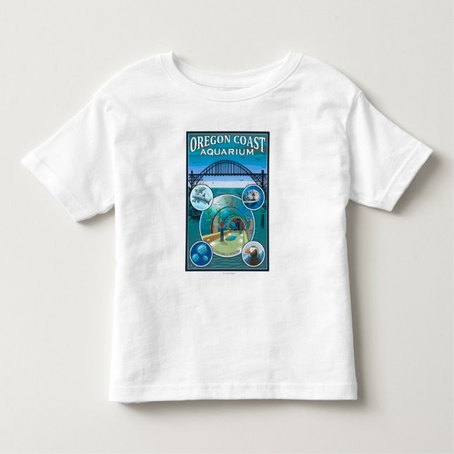 Camiseta Infantil Aquário da costa de Oregon (Frente)