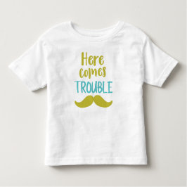 Camiseta Infantil Aqui Vem Problema, bigode, bigode