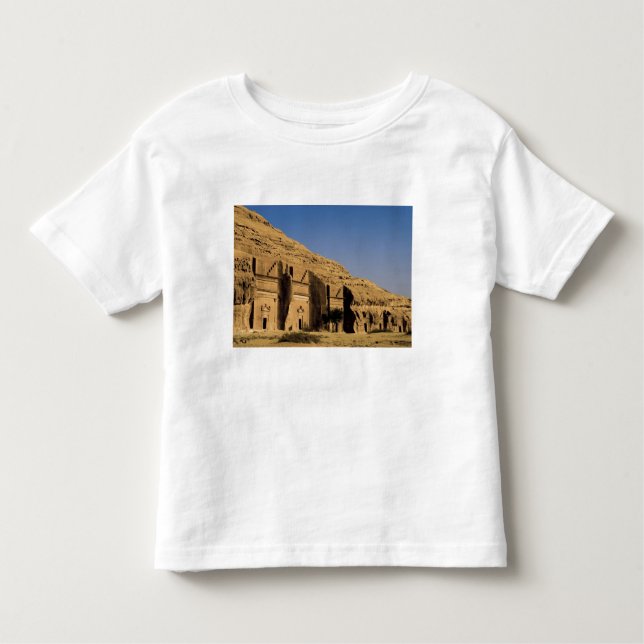 Camiseta Infantil Arábia Saudita, local de Madain Saleh, 2 antigos (Frente)