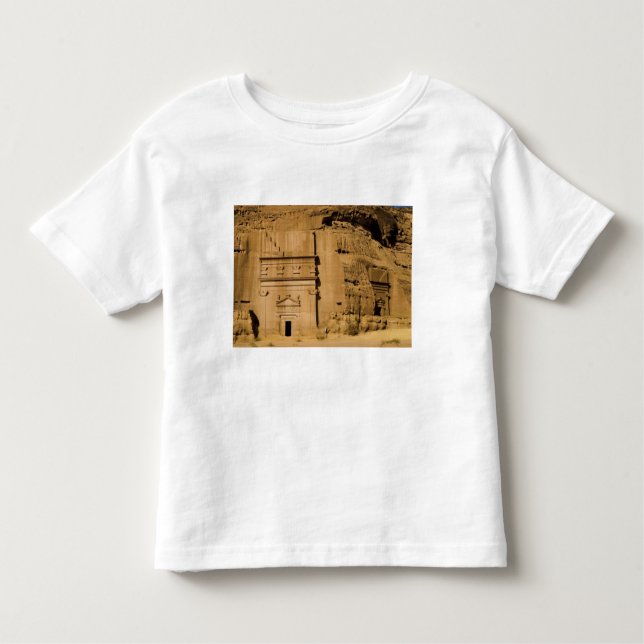 Camiseta Infantil Arábia Saudita, local de Madain Saleh, 3 antigos (Frente)