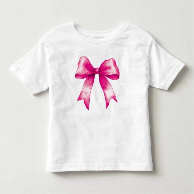 Camiseta Infantil Arco de fita rosa (Frente)
