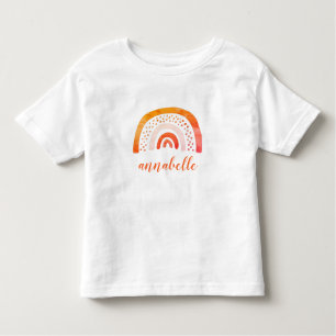 Camiseta Infantil Arco-Íris de Cor Laranja Personalizada Chamado Arc